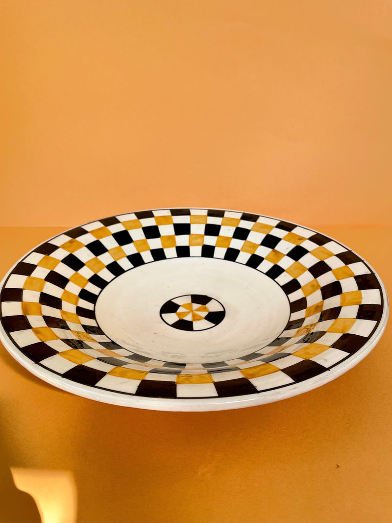 Black & Yellow Large Ceramic Plate