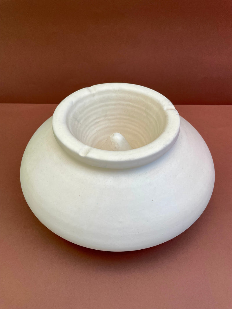 Large Matte White Ceramic Ashtray