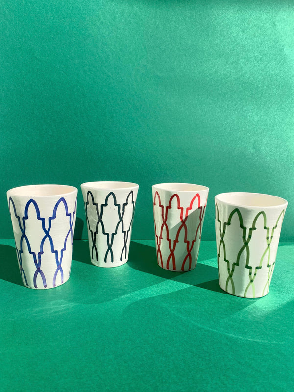 Set of 4 Ceramic glasses